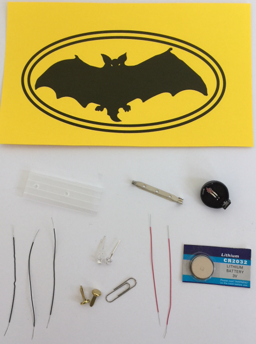 Supplies to build the Bat Badge