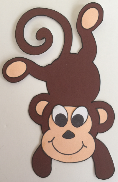 monkey with face, ears, feet